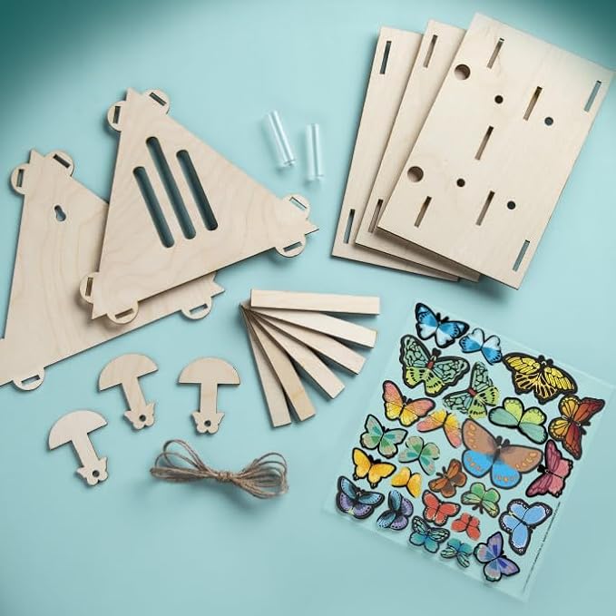 Craft-Tastic — Make A Butterfly House — DIY Nature Craft — No Tools Needed — Decorate Your House with Flowers — Ages 4+ with Help