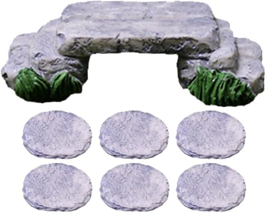 Yardwe Mini Mushroom Pedal Ornament Creative Mini Stepping Stone Garden Decor for Fairy Garden Succulent Pots Outdoor Micro Landscape DIY Accessory