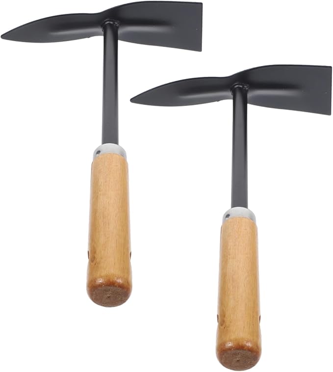 2pcs Garden Trowel Hand Shovel Small Metal Spade with Wood Handle for Planting and Loosening Soil in Garden and Patio Use