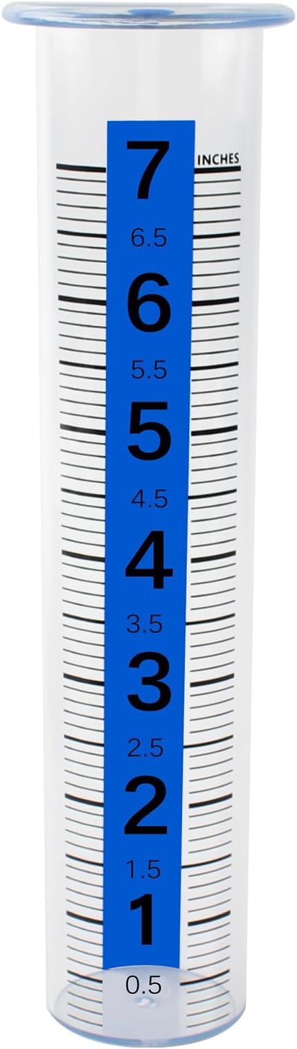 TBWHL Plastic Rain Gauge Replacement Tube 7" Easy to Read Freeze Proof Rain Gauges Outdoors Best Rated for Garden, Yard, Patio, 8.26 x 2.26 x 1.77 inches Cold Resistance Crack Resistance for Outdoor