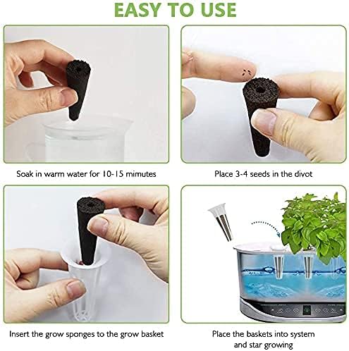 Grow Sponges for Use with AeroGarden, Plant Growing Plugs Sponges for Hydroponic Plants Growth, Pack of 50