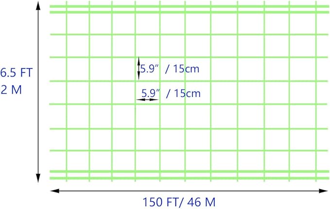 Green Trellis Netting 6.5x100 ft Heavy Duty Garden Trellis Netting Polypropylene Plant Support Garden Net for Climbing Vegetables Fruits Flowers for the Garden