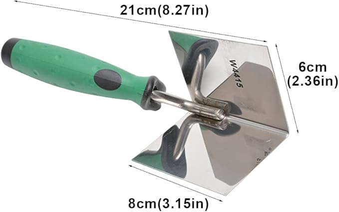 Corner Trowel 80 x 60 mm, Drywall Corner Hand Tool, Stainless Steel Sheetrocks External Corners Trowel & Internal Corners Trowels Building Products for Home and Industrial (W4415)