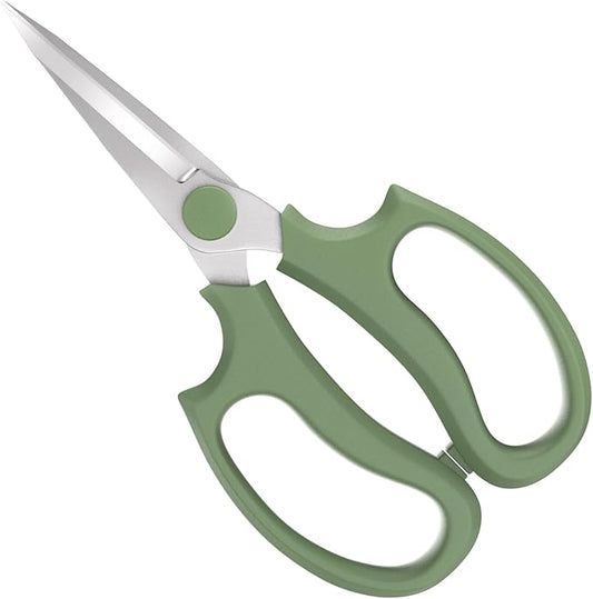 Housolution Flower Scissors, Strong Floral Shears, Premium Steel Pointed Garden Pruning Shears Floral Fruits Leaf Scissors Hand Pruner Snip Trimming Tool for Gardening Flower Arrangement,Avocado Green