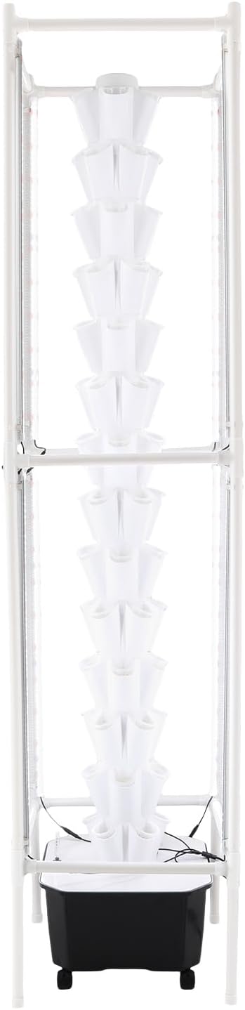 Hydroponics Growing System with LED Grow Lights, 70 Pods 14 Tiers Hydroponic Tower, Vertical Garden Planter with Water Pump & Timer, Hydroponic Germination Kit for Herbs, Fruits, Vegetables