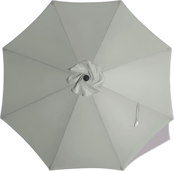 MASTERCANOPY Patio Umbrella 10 ft Replacement Canopy for 8 Ribs-Grey Canopy Only