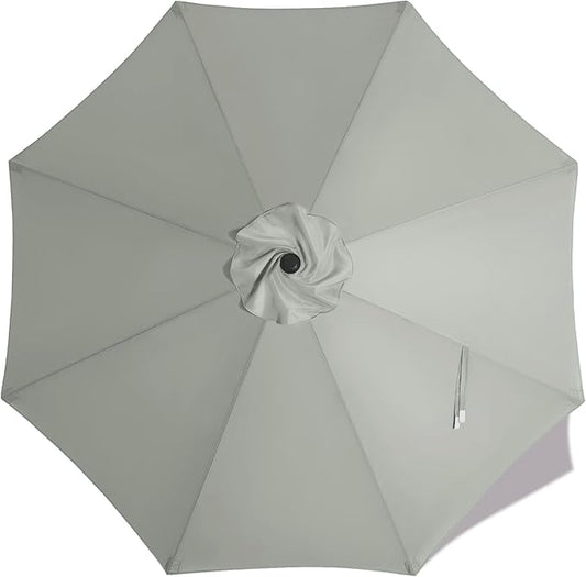 MASTERCANOPY Patio Umbrella 10 ft Replacement Canopy for 8 Ribs-Grey Canopy Only
