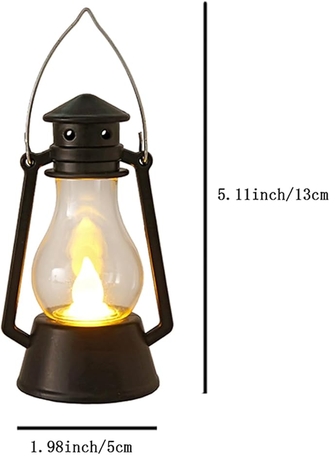 Mini Vintage Lantern Decor 12-Pcs LED Small Lanterns Indoor Decorative Outdoor Hanging Lantern Decorative Candle Lanterns Farmhouse Decor for Wedding Centerpiece,Halloween,Christmas Decorative