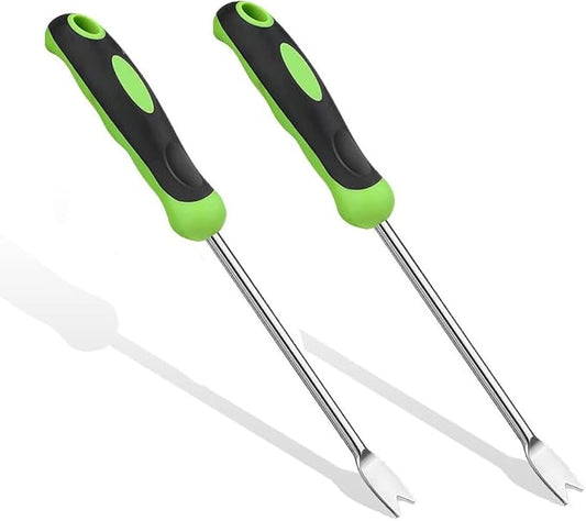 2 Pcs Hand Weeder Tool Stainless Steel Garden Weeding Tool,Hand Weeder Garden Weeding Removal Weed Puller Tool for Garden Lawn