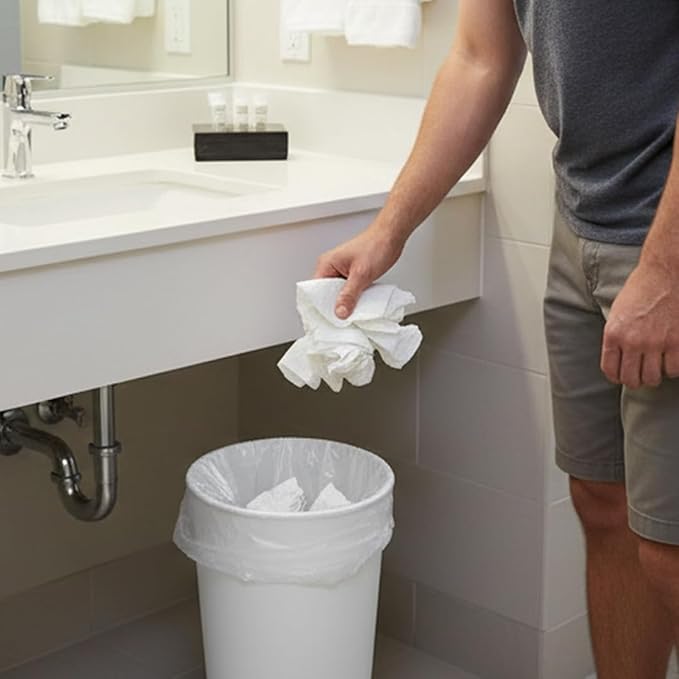 TYPLASTICS Trash Can Liners - Wholesale 1000 Count 7-10 Gallon Trash Bags on Perforated Roll Small Garbage Bags for Light Office Trash Bathrooms Hotels Recycling Commerical and Industrial 24" x 24"