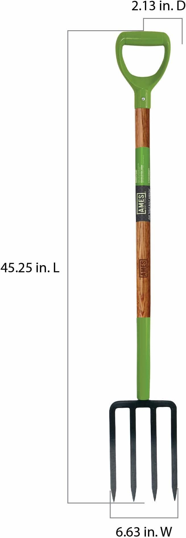 The AMES 2826200 Ames 4-Tine Forged Spading Fork