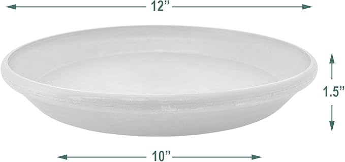 PSW Pot Collection AP30C 12-inch Plastic/Stone/Wood Composite Plant Saucer Drip Tray – No Drainage Hole (Drillable), Indoor/Outer Water Tray, Chocolate