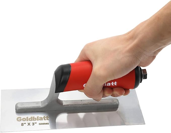 Goldblatt Masonry Finishing Trowel, 8-inch by 3-inch, with Soft Grip Handle