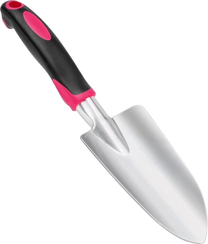Garden Shovel Hand Garden Trowel, Heavy Duty Gardening Shovel with Ergonomic Handle, Hand Shovel Garden Shovels for Digging, Rust Resistant Garden Spade Gardening Tools for Garden Work, Red