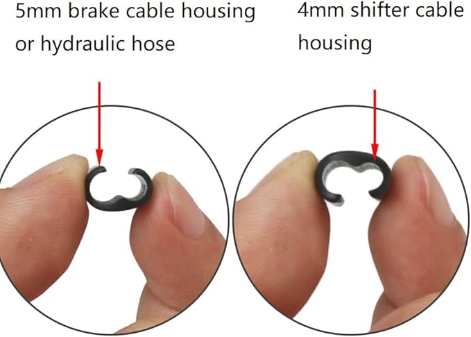 Bike Brake Shifter Cable Housing Guide Clips, Clipping 4mm and 5mm Cable Housing or Hose Together, Pack of 4 pcs