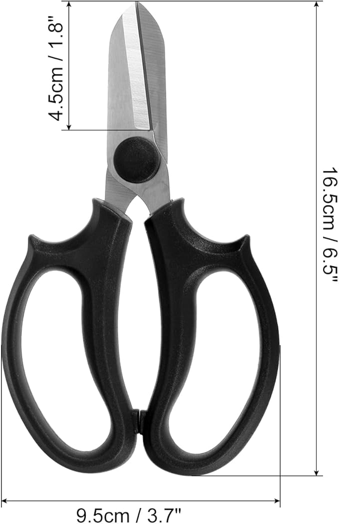 PATIKIL Floral Scissor, 3 Pcs Garden Scissors Floral Shears Gardening Pruning Shears Scissors with Comfort Grip Handle for Plants Trimming, Black