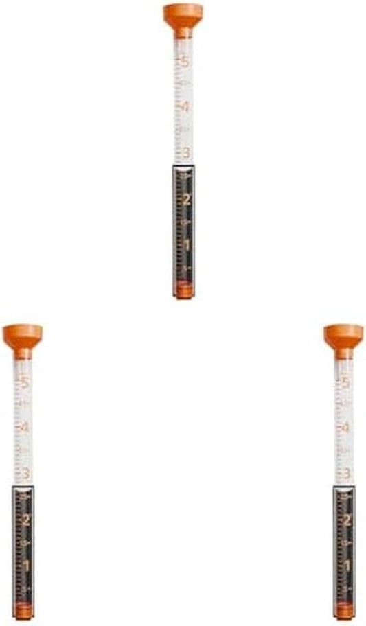Taylor Jumbo Rain Gauge, Measure and Monitor Precipitation, Easy to Read for Backyard, Patio, Garden, and Lawn, 5-inch, Orange (Pack of 3)