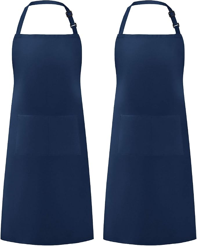 Syntus Apron for Men Women, Adjustable Cooking Kitchen Chef Aprons with 2 Pockets