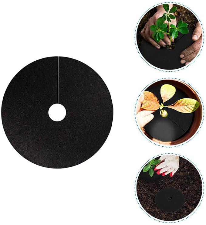 Toddmomy 30Pcs Tree Mulch Rings, 6 Inch Non-Woven Garden Mat for Plant Protection, Breathable Fabric Tree Root Barrier & Soil Cover, Round Protector Mats for Outdoor Plants, Cabbage & Saplings