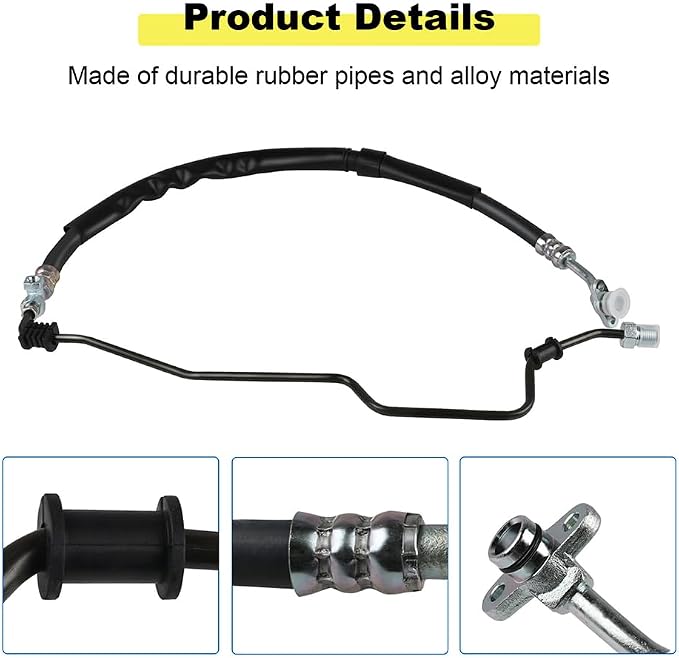 WMPHE Power Steering Pressure Hose Compatible with Honda Accord 2.4L L4 2008 2009 2010 2011 2012, Honda Crosstour 2.4L L4 2012 2013 2014 2015, Replacement for 53713-TA0-A02, 3403693