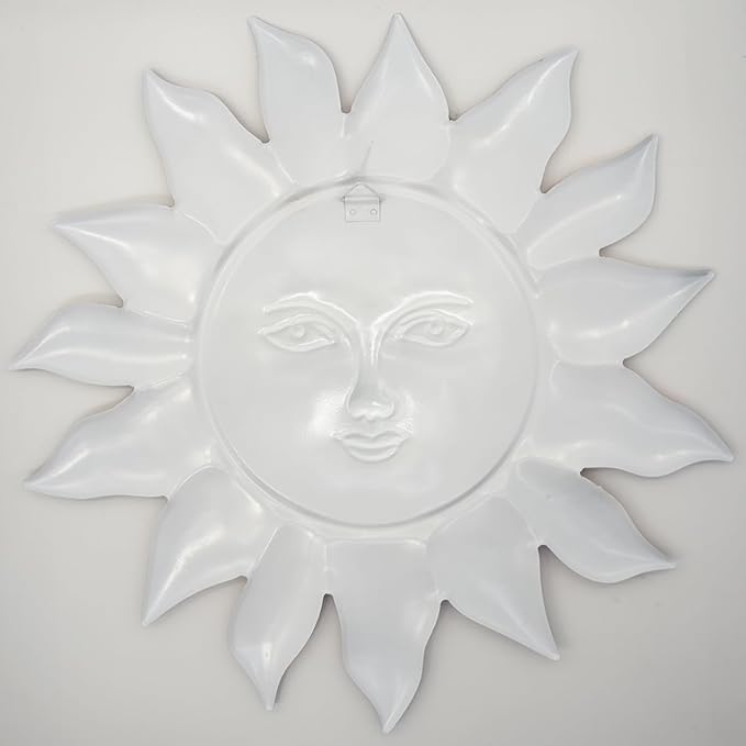 Daogtc Metal Sun Wall Decor - Sun Flower Wall Art Decoration,Hanging Decoration for Home Garden Farmhouse Yard Patio Fence Living Room Bedroom (SUN-I)