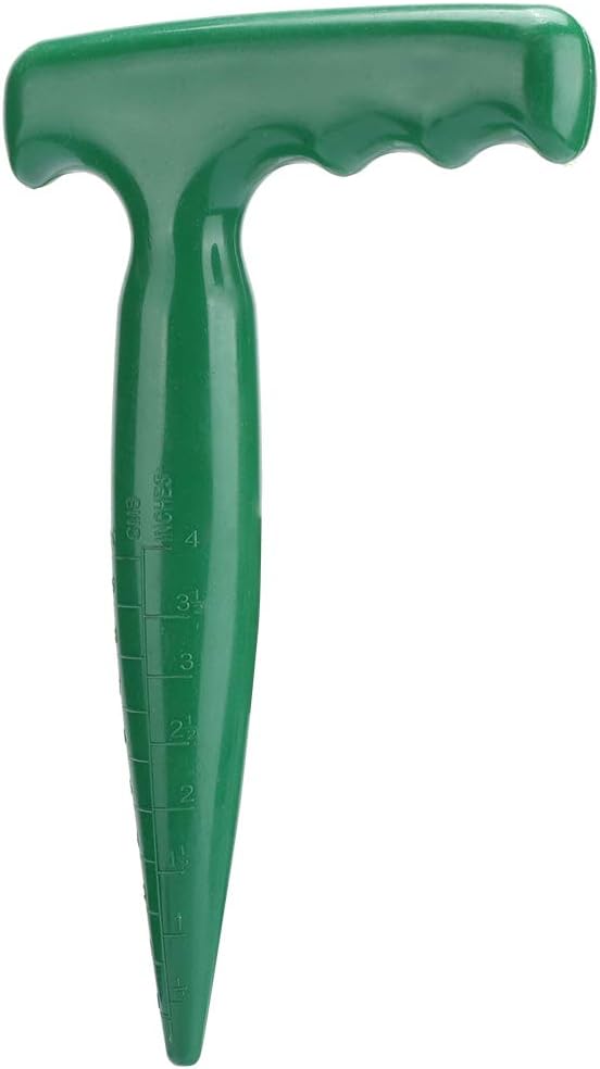 Oumefar 5Pcs Handheld Plastic Transplanting Widger Planting Tools Dibber Soil Digger Hole Punch Sowing Seeds Dispenser Garden Supplies Grip Seedling Puncher