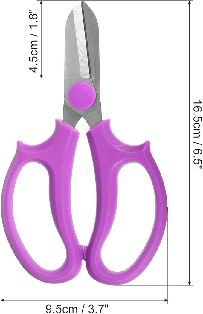 PATIKIL Floral Scissor, 3 Pcs Garden Scissors Floral Shears Gardening Pruning Shears Scissors with Comfort Grip Handle for Plants Trimming, Purple