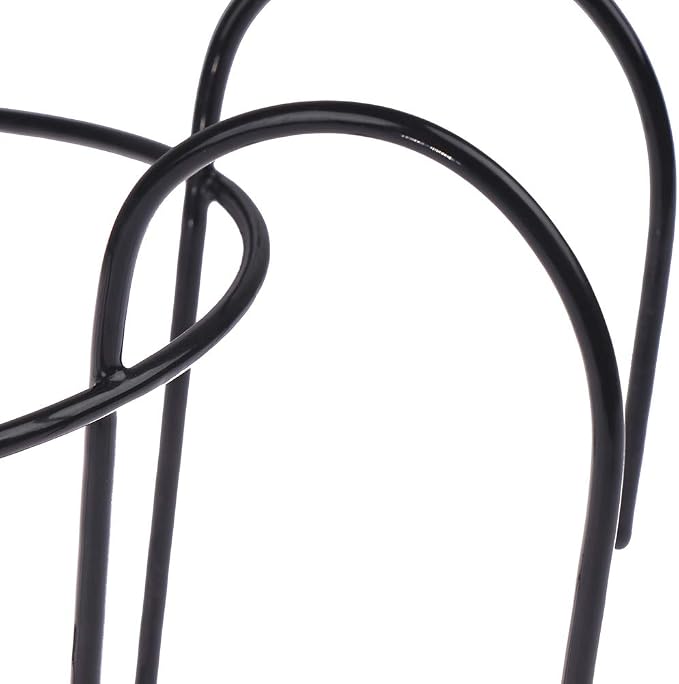 4 Pack Hanging Railing Planters Flower Pot Holders Plant Iron Racks Fence Metal Potted Stand Mounted Balcony Round Plant Baskets Shelf Container Box for Indoor&Outdoor Use-Black,Garden Steel Pots,6.3"