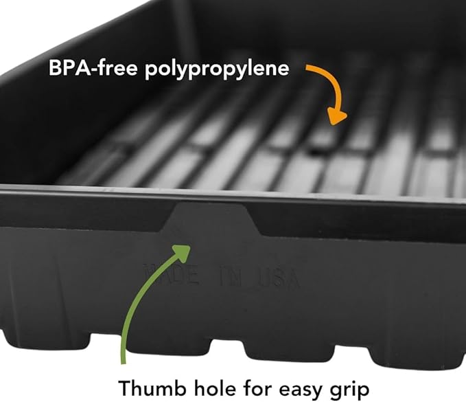Bootstrap Farmer 5 Pack Seed Starter Trays, 1020 Flat No Holes, Extra Strength 2.0mm Thick Polypropylene for Microgreens & Propagation
