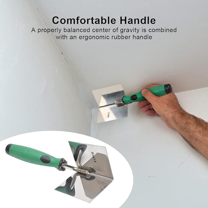 Corner Trowel 80 x 60 mm, Drywall Corner Hand Tool, Stainless Steel Sheetrocks External Corners Trowel & Internal Corners Trowels Building Products for Home and Industrial (W4415)