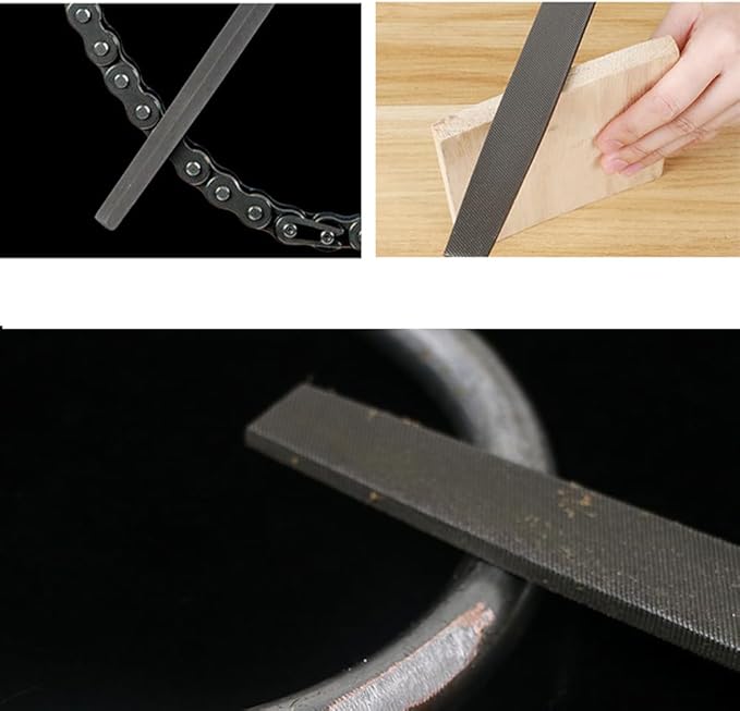 8in Flat Mill File, Smooth Blade with Ergonomic Handle, Metal File Sharpening Tool for Drills, Lawn Mower Blade, Garden Shears and so on (1 Pack)