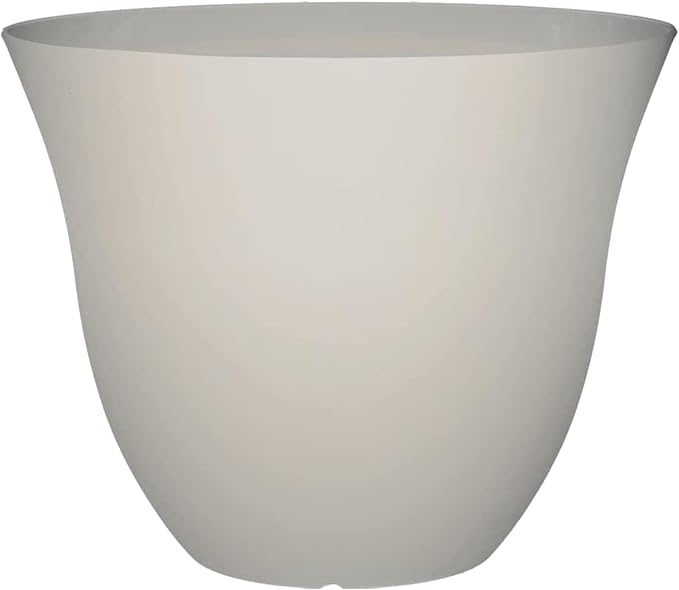 Classic Home and Garden by Growscape Honeysuckle Resin Planters - Lightweight Indoor & Outdoor Plant Pots - UV-Resistant Plastic Flower Pots - Pot Planters for Flowers & Herbs (15" Vanilla White)