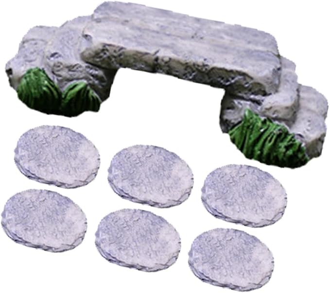 Yardwe Mini Mushroom Pedal Ornament Creative Mini Stepping Stone Garden Decor for Fairy Garden Succulent Pots Outdoor Micro Landscape DIY Accessory