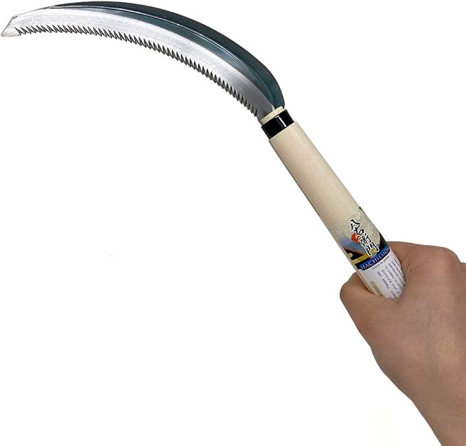 HACHIEMON Serrated Sickle Garden Tool for Weeding - Compact and Lightweight - Japanese Weeding Sickle