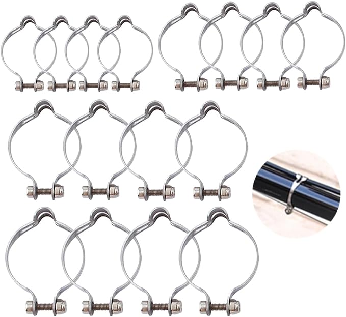4 Sets of Each 25.4/28.6/31.8/34.9mm Metal Ring Firmly to Frame Bike Cable Guide Brake Cable Shift Cable Derailleur Cable Base Guide Clip Fitting Line Tube Housing Durable (Total 16 Sets)