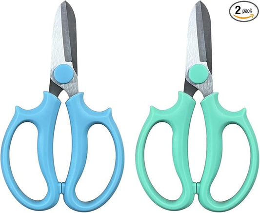 2 Pcs Premium Stainless Steel Flower Shears,DIY Floral Cutting Scissor for Garden Flower Arrangement,Floral Stems,Pruning Leaf