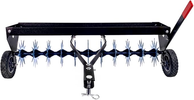 Brinly SAT2-40BH-P Tow Behind Spike Aerator with Transport Wheels, 40" - Carbon