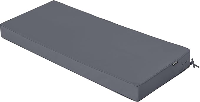 Outdoor Bench Cushions 48 x 18 Inch Thick Waterproof Porch Swing Cushions with Tie Patio Furniture Chair Cushion Bench Pad Color Fastness Backyard Seat Pads Dark Grey