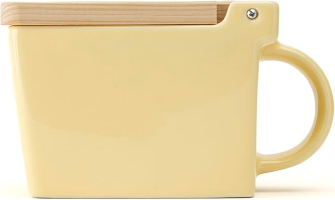 ZERO JAPAN Bee House Premium Salt Box with Hinoki Lid - Container for Sea Salt and Spices - Elegant Cellar for Kitchen Countertop - Banana Yellow, 16 oz