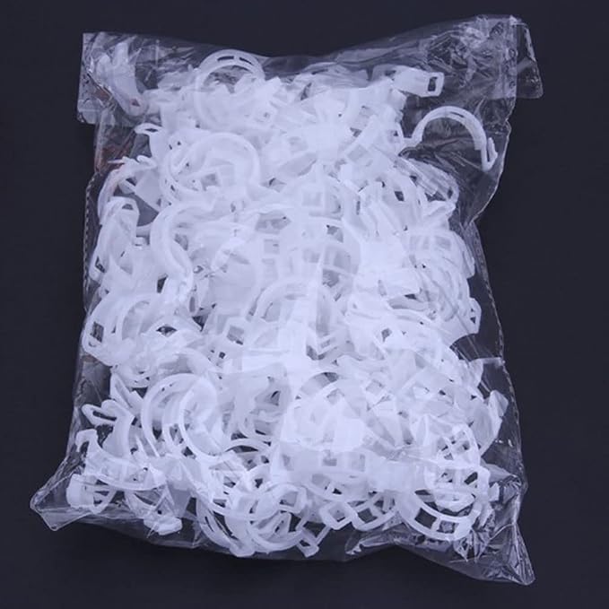 100 Pcs Garden Plant Support Clips, Tomato Clips, Plant Ties, Trellis Clips, Tomato Vine Vegetables Plants Trellis Clips to Grow Upright Makes Plants Healthier (White)