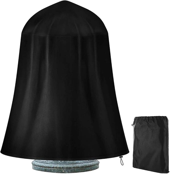Outdoor Garden Fountain Covers Waterproof Dustproof Statue Protective Cover for Winter Patio Water Fountains Statues Black 48"x68" Fountain Cover