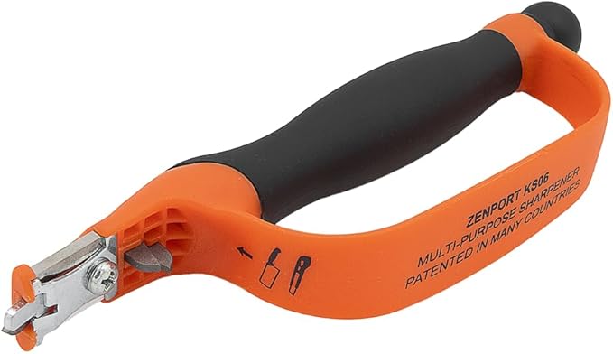 Zenport KS06 6-in-1 Multi-Sharpener for Pruners, Scissors, and Knives, Orange/Black - 10 Pack
