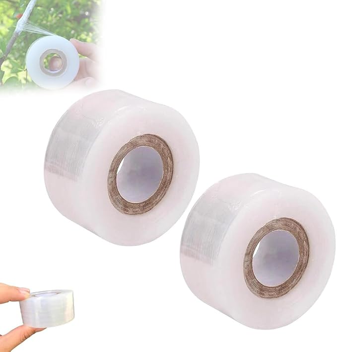 2Pcs Grafting Tape for Fruit Trees,656FT PE Stretchable Clear Floral Tape Film Self-Adhesive,Garden Plants Repair Budding Tapes for Fruit Trees, for Fruits, Floral and Tree