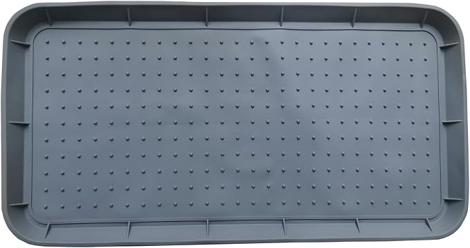 Rubber Boot Tray for Entryway,Soft Boot Mat,Shoe Tray,Shoe Mat for Indoor and Outdoor Use (Soft Silicone Rubber Gray, 29.5X14.9 inch)