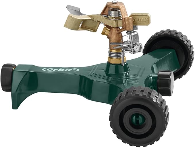 5-Pack Orbit 56186N Lawn and Garden 1/2-Inch Brass Impact Sprinkler with Metal Wheel Base (5)