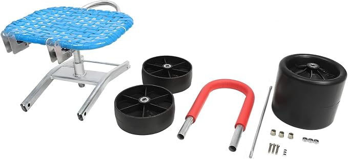 Rolling Garden Seat with Wheels,Rolling Garden Scooter, 360 Swivel Seat, Adjustable Seat Height,Use for Patio,Yard,and Outdoors