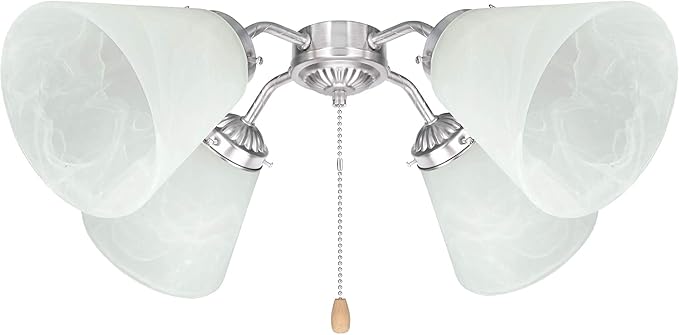 Pack of 4 Alabaster Transitional Style Shade, Transitional Style Replacement Glass Shade, XIDING Ceiling Fans Glass Shade, with Standard 2-1/8" Fitter Size, 4-4/5" high, 4-4/5" Diameter
