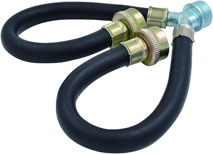TT FLEX Rubber Washing Machine Y Mixer Hose Connector, 1 ft (12") Length Mixed Hot and Cold Water Supply, 3/4" Fittings, 2 Pack