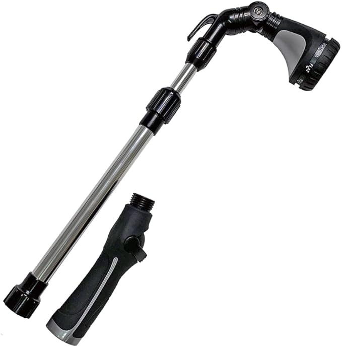 Garden Telescoping 23-30 Inches 8-pattern Water Wand, Pistol Hose Nozzle, Thumb Grip Sprayer, Soft Grip