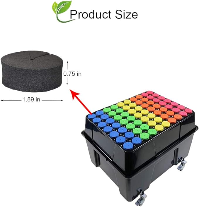 SUCOHANS 50 Pack Cloning Collars Inserts Premium Grade Foam, Cloner Collars, Better Than Neoprene for Hydroponics Plant Germination in DIY Cloner & Clone Machines, Fits 2 Inch Net Cups (Black)